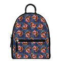 Denim American Eagle Pattern Print Leather Backpack