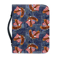 Denim American Eagle Pattern Print Leather Bible Cover