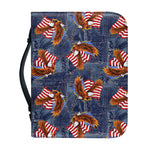Denim American Eagle Pattern Print Leather Bible Cover
