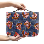 Denim American Eagle Pattern Print Leather Bible Cover