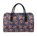 Denim American Eagle Pattern Print Leather Duffel Bag