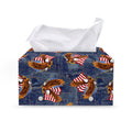 Denim American Eagle Pattern Print Leather Tissue Box Cover