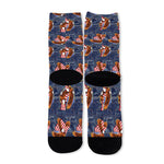 Denim American Eagle Pattern Print Long Socks