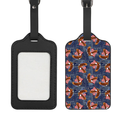 Denim American Eagle Pattern Print Luggage Tag
