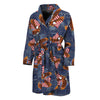 Denim American Eagle Pattern Print Men's Bathrobe