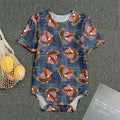 Denim American Eagle Pattern Print Men's Bodysuit