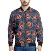 Denim American Eagle Pattern Print Men's Bomber Jacket