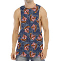 Denim American Eagle Pattern Print Men's Muscle Tank Top