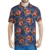 Denim American Eagle Pattern Print Men's Polo Shirt