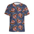 Denim American Eagle Pattern Print Men's Athletic T-Shirt