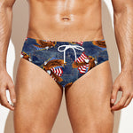 Denim American Eagle Pattern Print Men's Swim Briefs