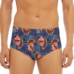 Denim American Eagle Pattern Print Men's Triangle Swim Briefs