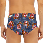 Denim American Eagle Pattern Print Men's Triangle Swim Briefs