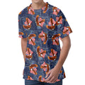 Denim American Eagle Pattern Print Men's Velvet T-Shirt