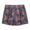 Denim American Eagle Pattern Print Mesh Shorts