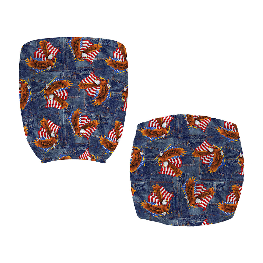 Denim American Eagle Pattern Print Office Chair Cover