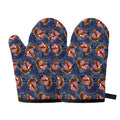 Denim American Eagle Pattern Print Oven Mitts