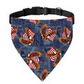 Denim American Eagle Pattern Print Over The Collar Dog Bandana