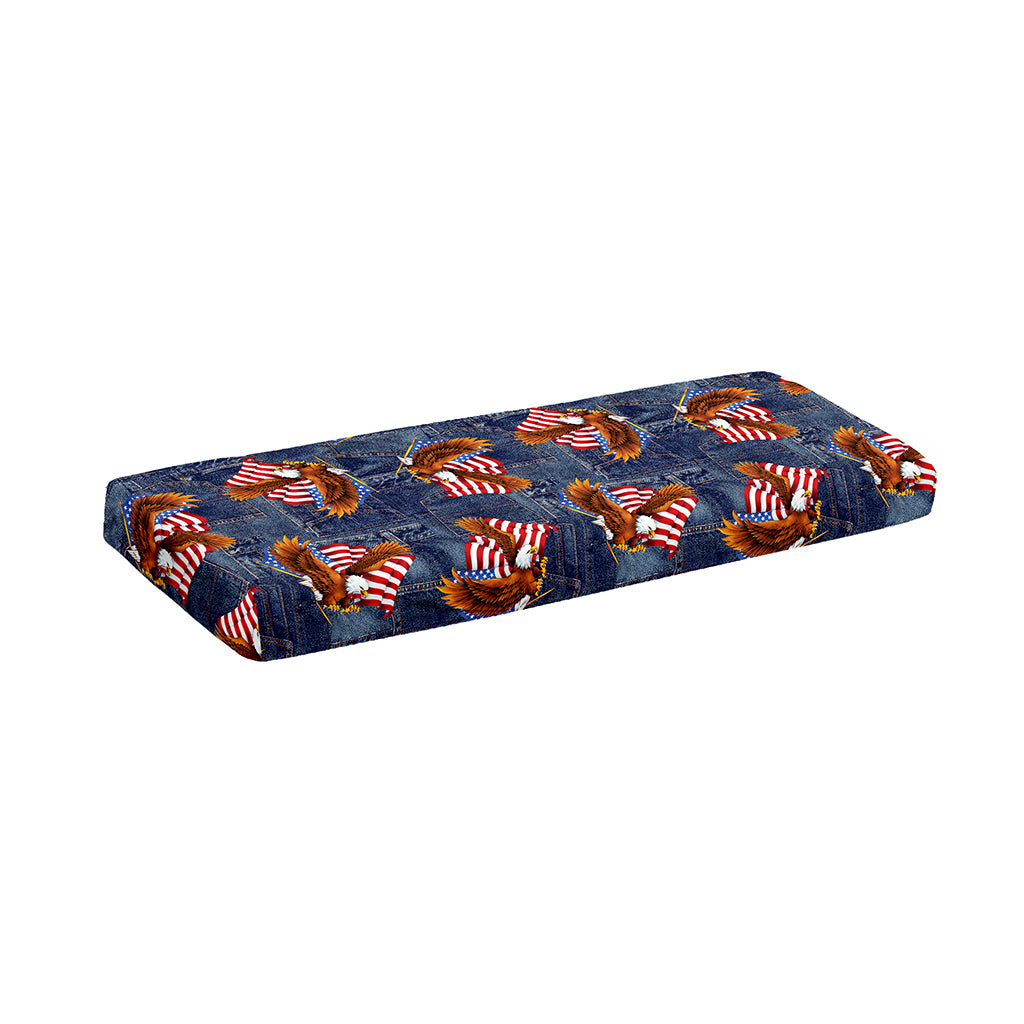 Denim American Eagle Pattern Print Piano Keyboard Cover