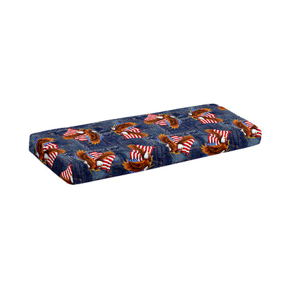 Denim American Eagle Pattern Print Piano Keyboard Cover