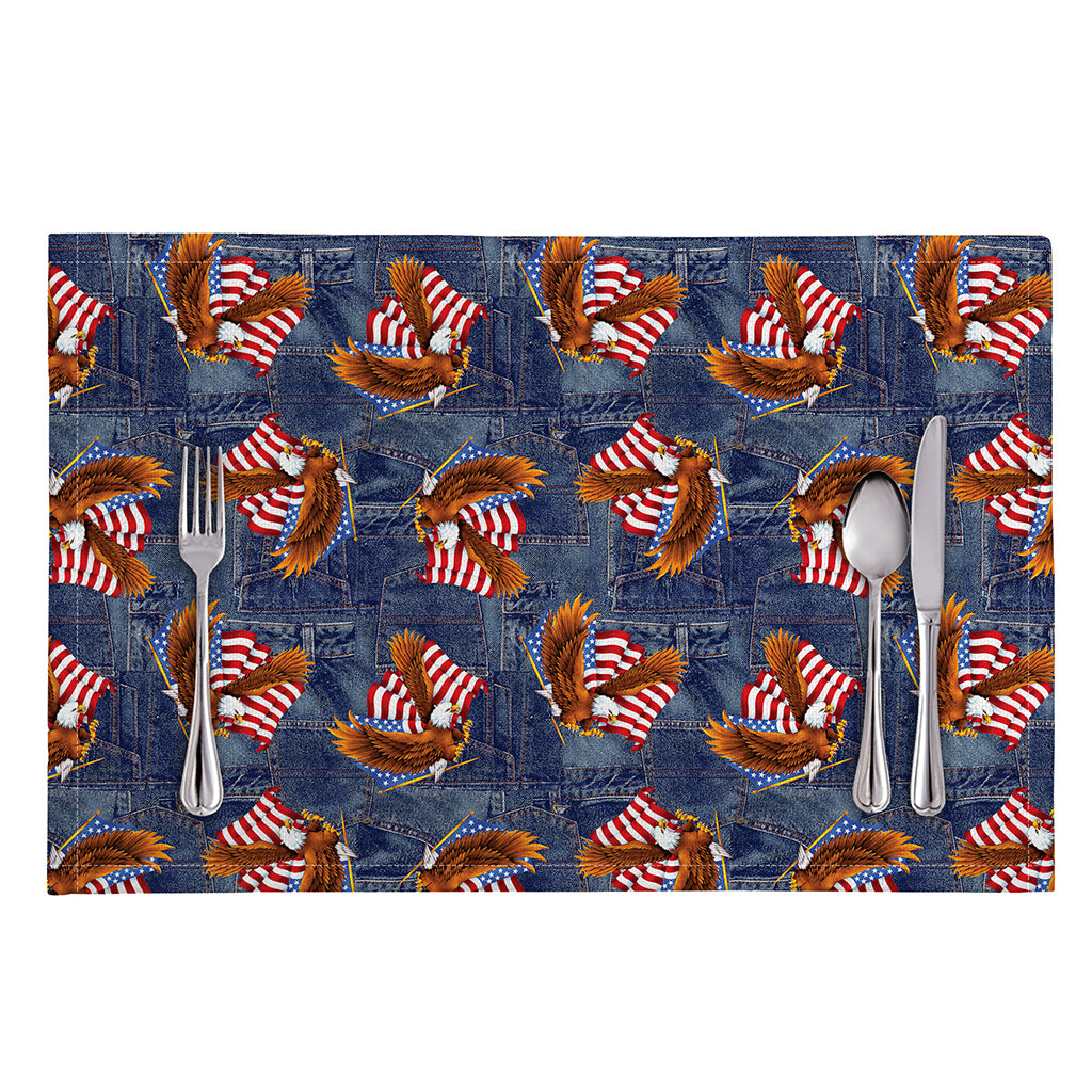 Denim American Eagle Pattern Print Placemat