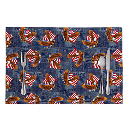 Denim American Eagle Pattern Print Placemat