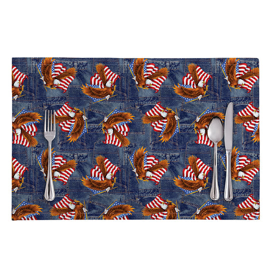 Denim American Eagle Pattern Print Placemat
