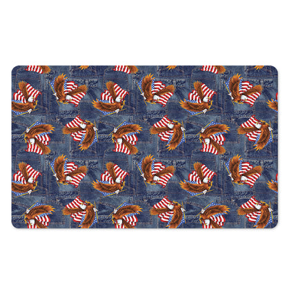 Denim American Eagle Pattern Print Polyester Doormat