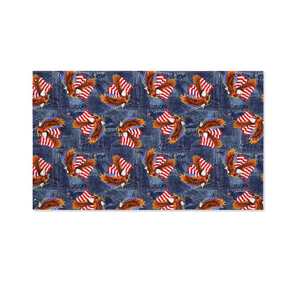 Denim American Eagle Pattern Print Polyester Flag