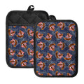 Denim American Eagle Pattern Print Pot Holders With Pocket