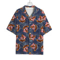 Denim American Eagle Pattern Print Rayon Hawaiian Shirt