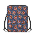 Denim American Eagle Pattern Print Rectangular Crossbody Bag