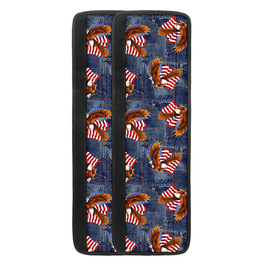 Denim American Eagle Pattern Print Refrigerator Handle Covers