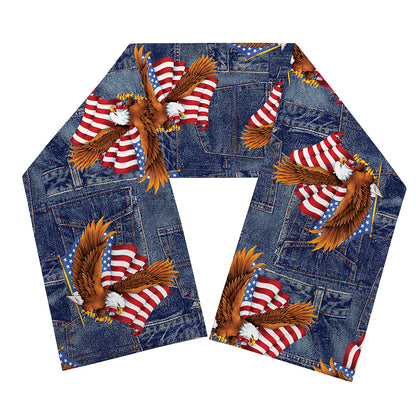 Denim American Eagle Pattern Print Scarf