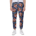 Denim American Eagle Pattern Print Scuba Joggers
