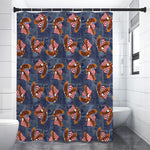 Denim American Eagle Pattern Print Shower Curtain