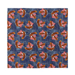 Denim American Eagle Pattern Print Silk Bandana