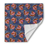 Denim American Eagle Pattern Print Silk Bandana