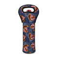 Denim American Eagle Pattern Print Single Neoprene Wine Tote