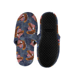 Denim American Eagle Pattern Print Slippers