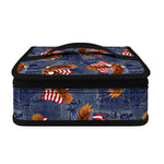 Denim American Eagle Pattern Print Small Lunch Bag