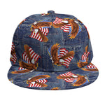 Denim American Eagle Pattern Print Snapback Cap