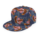 Denim American Eagle Pattern Print Snapback Cap