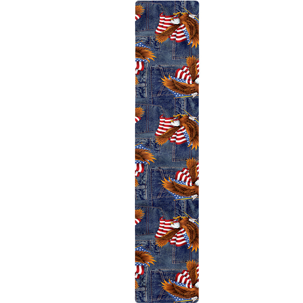 Denim American Eagle Pattern Print Table Runner