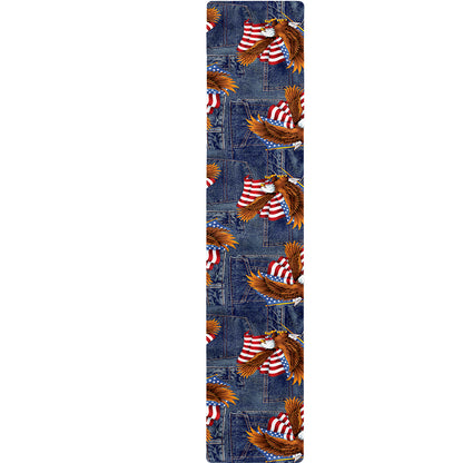Denim American Eagle Pattern Print Table Runner