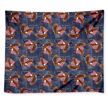 Denim American Eagle Pattern Print Tapestry