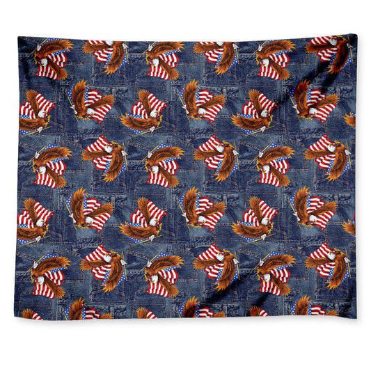 Denim American Eagle Pattern Print Tapestry