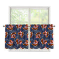 Denim American Eagle Pattern Print Tier Curtains