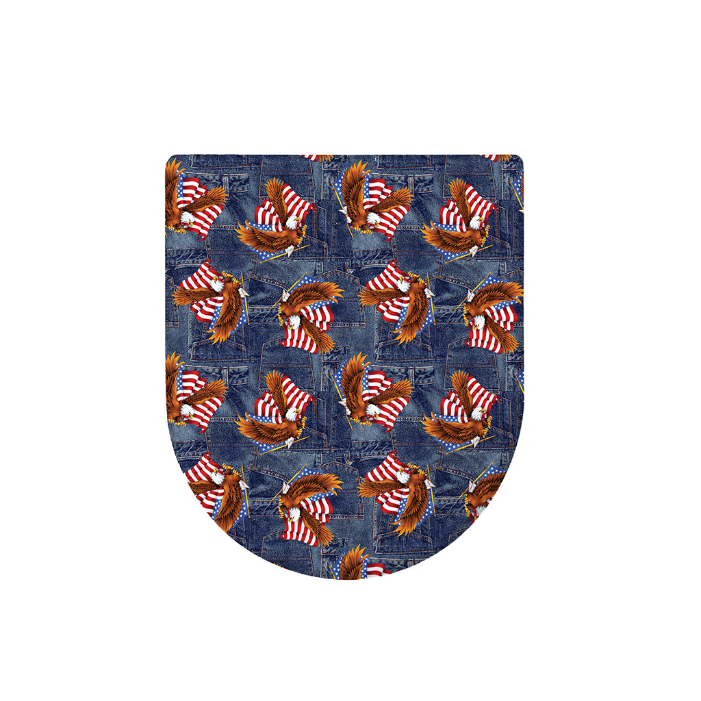 Denim American Eagle Pattern Print Toilet Lid Cover
