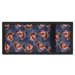 Denim American Eagle Pattern Print Trifold Wallet
